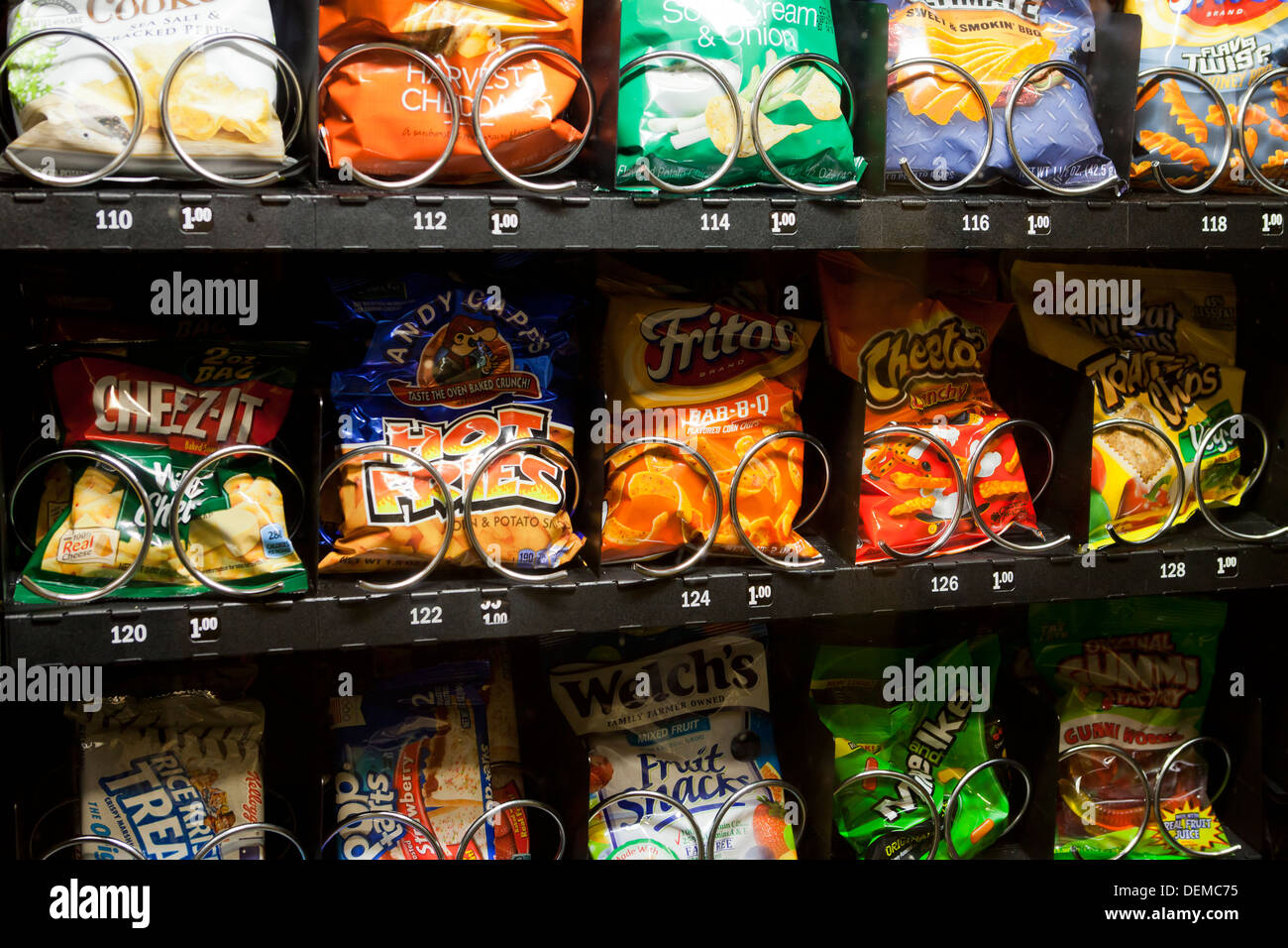 Chip popolare nel distributore automatico - USA Foto Stock