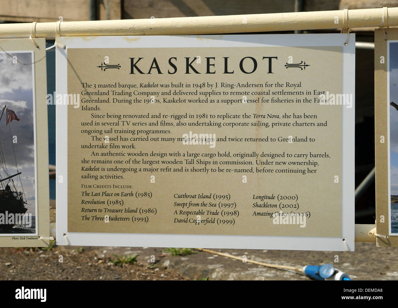 Kaskelot informazioni segno a Gloucester Quays nella città di Gloucester Gloucestershire Inghilterra GB UK 2013 Foto Stock