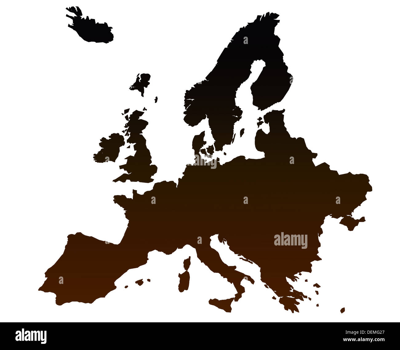 Mappa di Europa Foto Stock