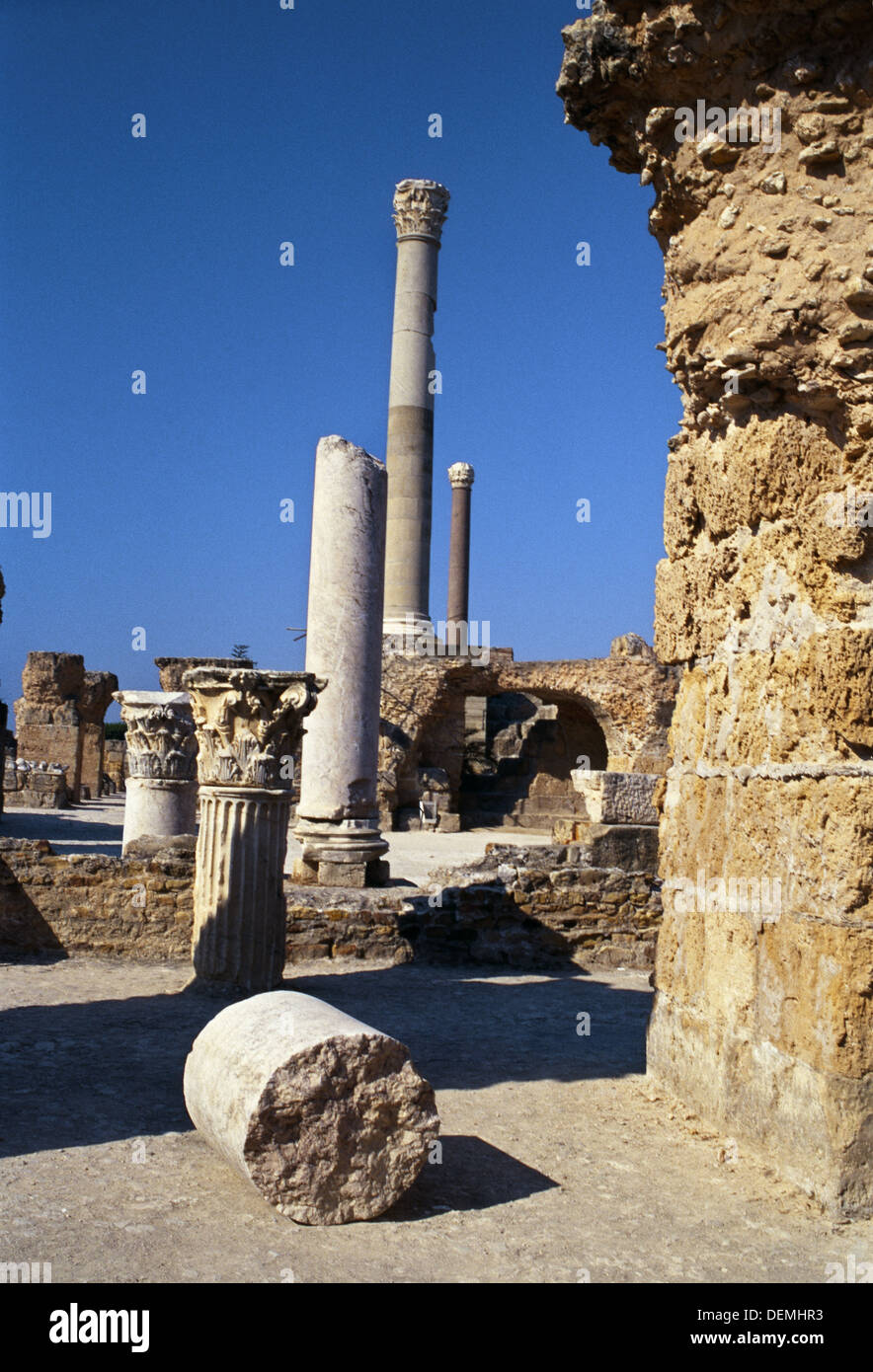 The Antonine bagni termali (costruito su del II secolo D.C.), Cartagine. La Tunisia Foto Stock