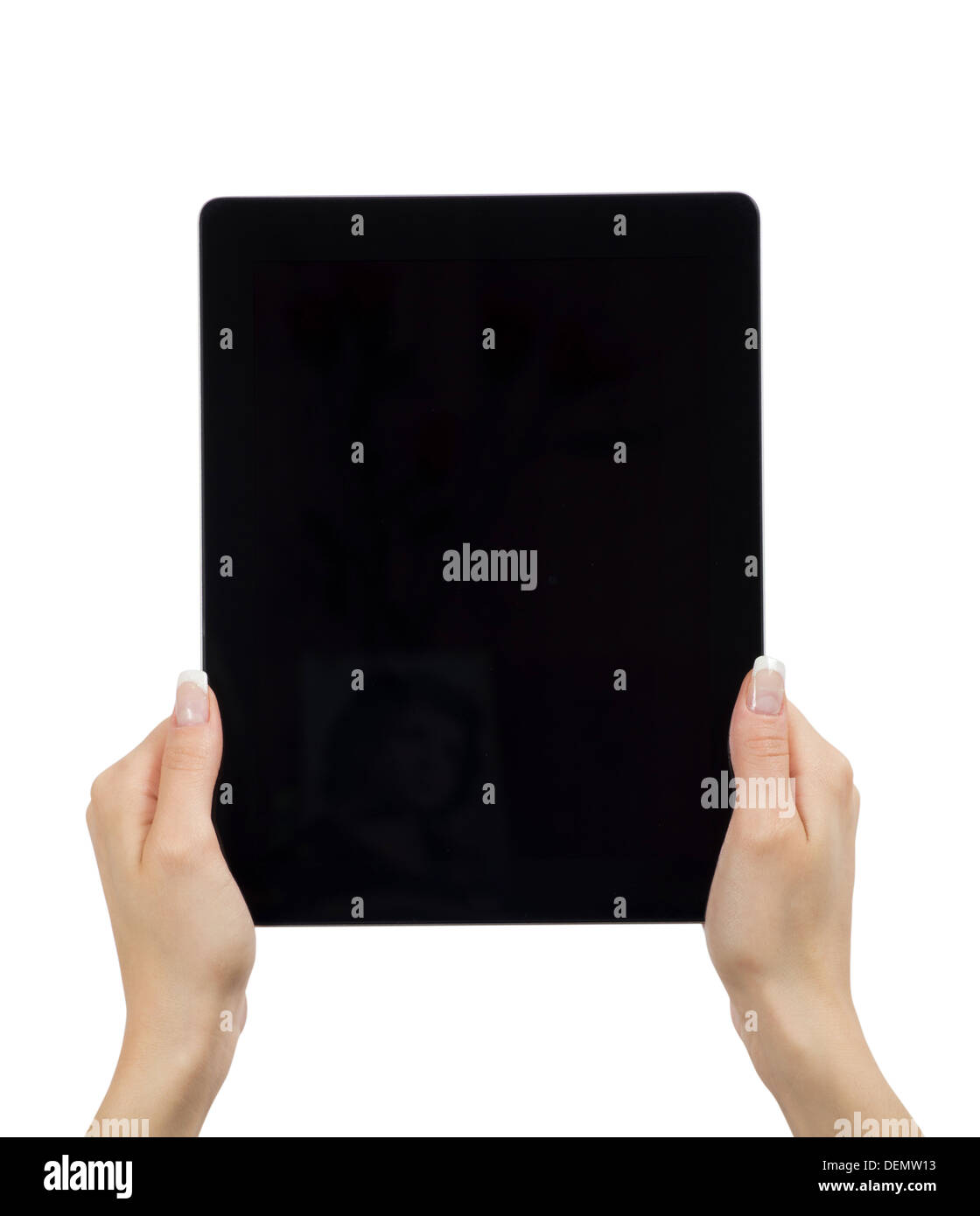 Tablet PC in una mano Foto Stock