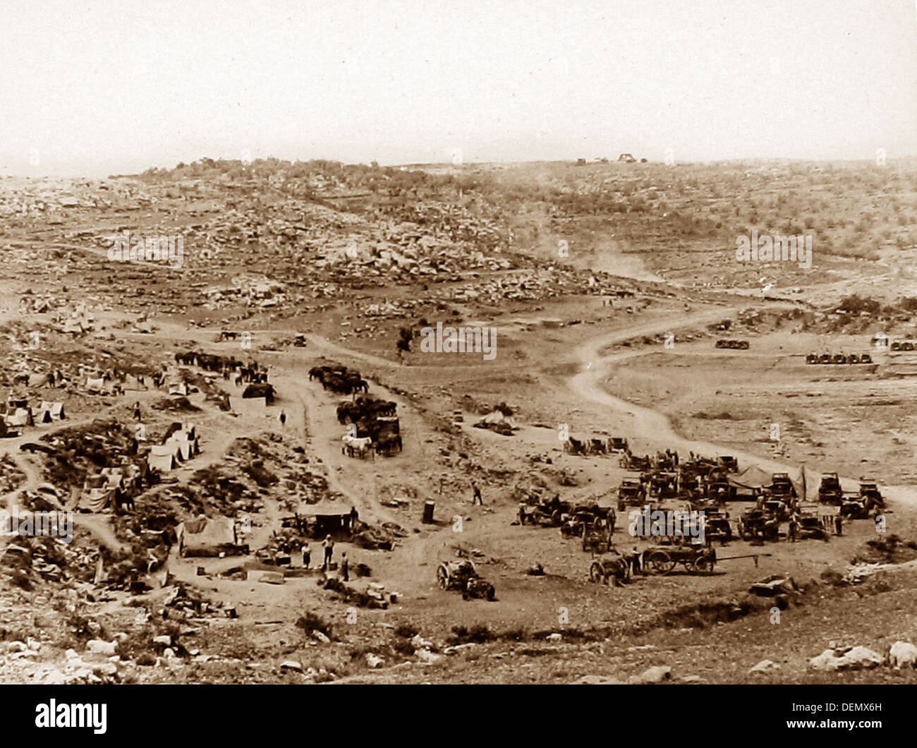 Una Divisione trasporti di cavalli Pack durante il WW1 Foto Stock