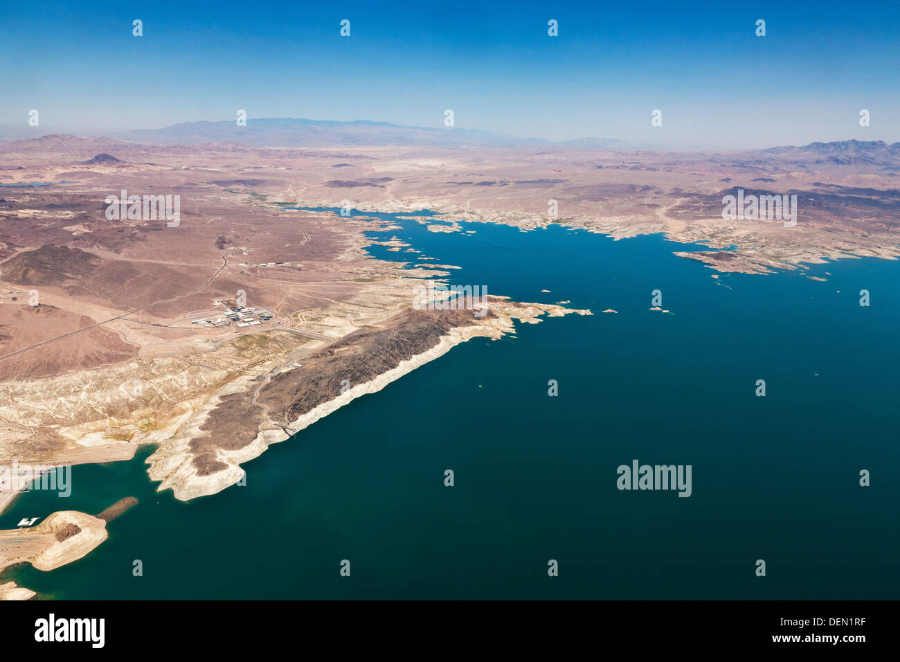 Il lago Mead Nevada e Arizona USA dall'aria. JMH5484 Foto Stock