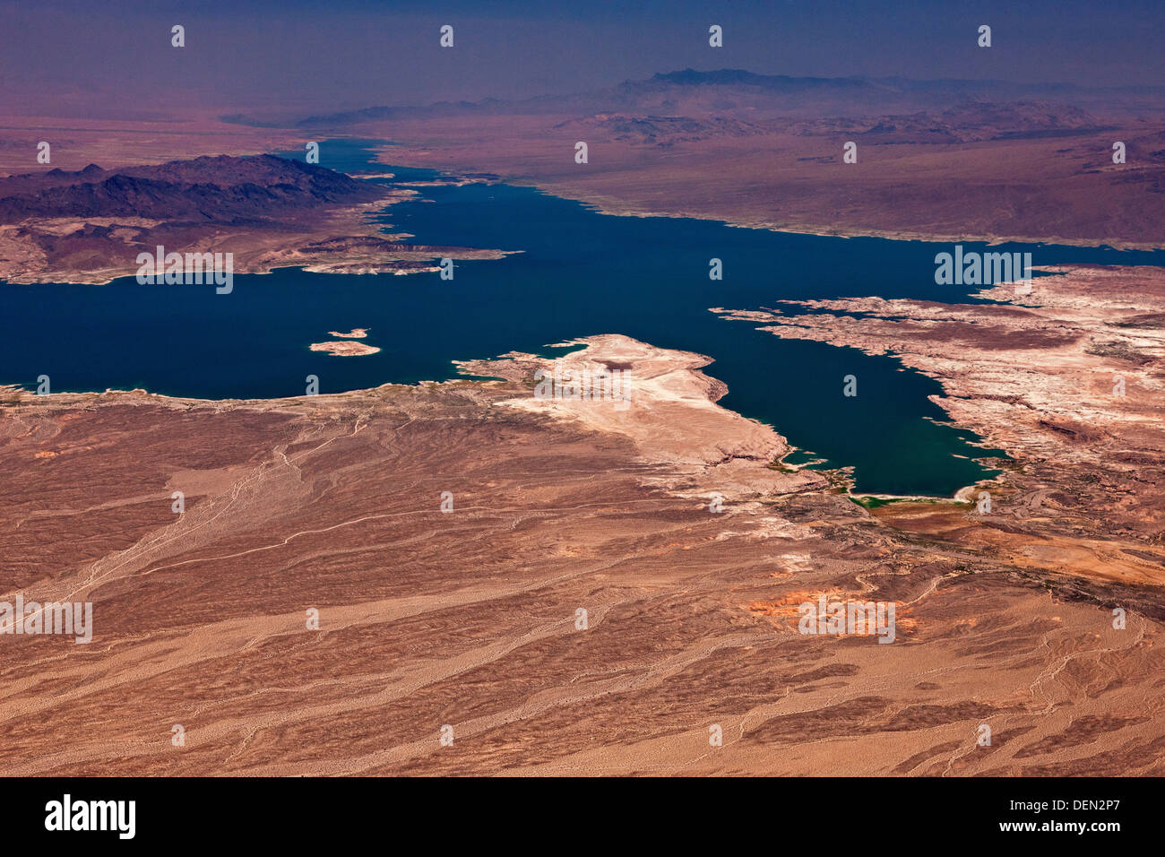 Il lago Mead Nevada e Arizona USA dall'aria. JMH5491 Foto Stock