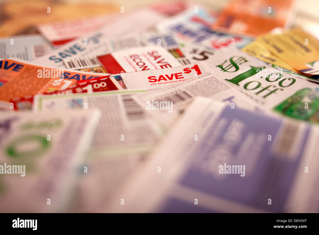 Buoni di risparmio, inclinazione di scendere in dettagli Foto Stock