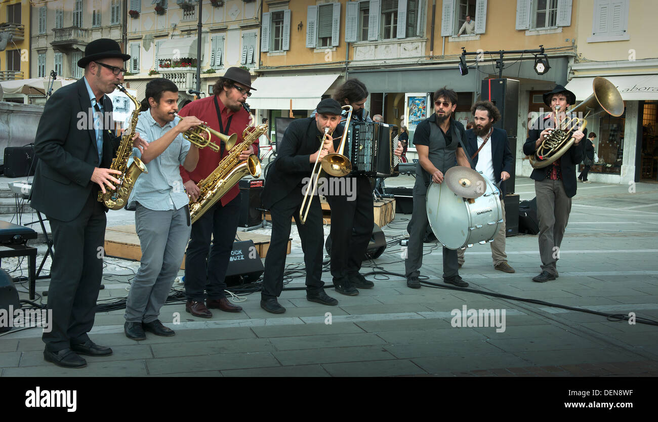 Jazz Band su strada Foto Stock