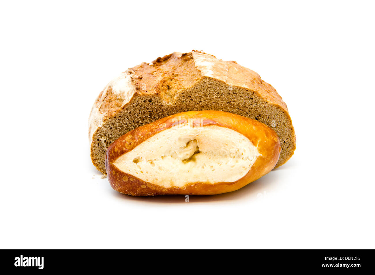 Fresca bruna pane cotto con Liscivia di pane Foto Stock