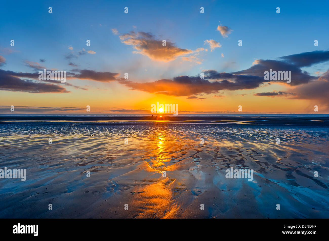 Sunset Cleveleys Lancashire Inghilterra uk europa Foto Stock