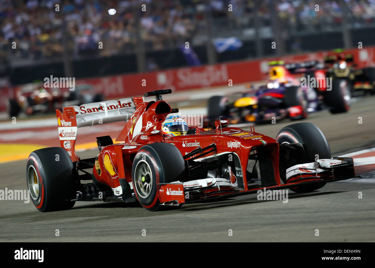 Singapore. Il 22 settembre, 2013. Motorsports: FIA Formula One World Championship 2013, il Grand Prix di Singapore, #3 Fernando Alonso (ESP, la Scuderia Ferrari), Foto Stock