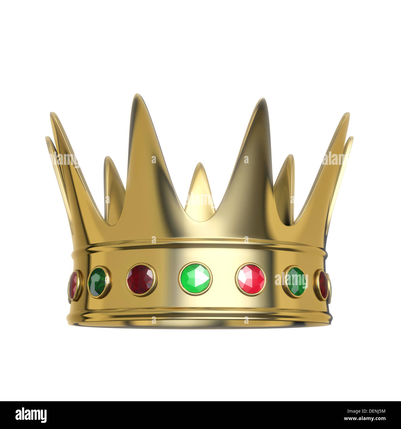 Golden crown isolati su sfondo bianco Foto Stock
