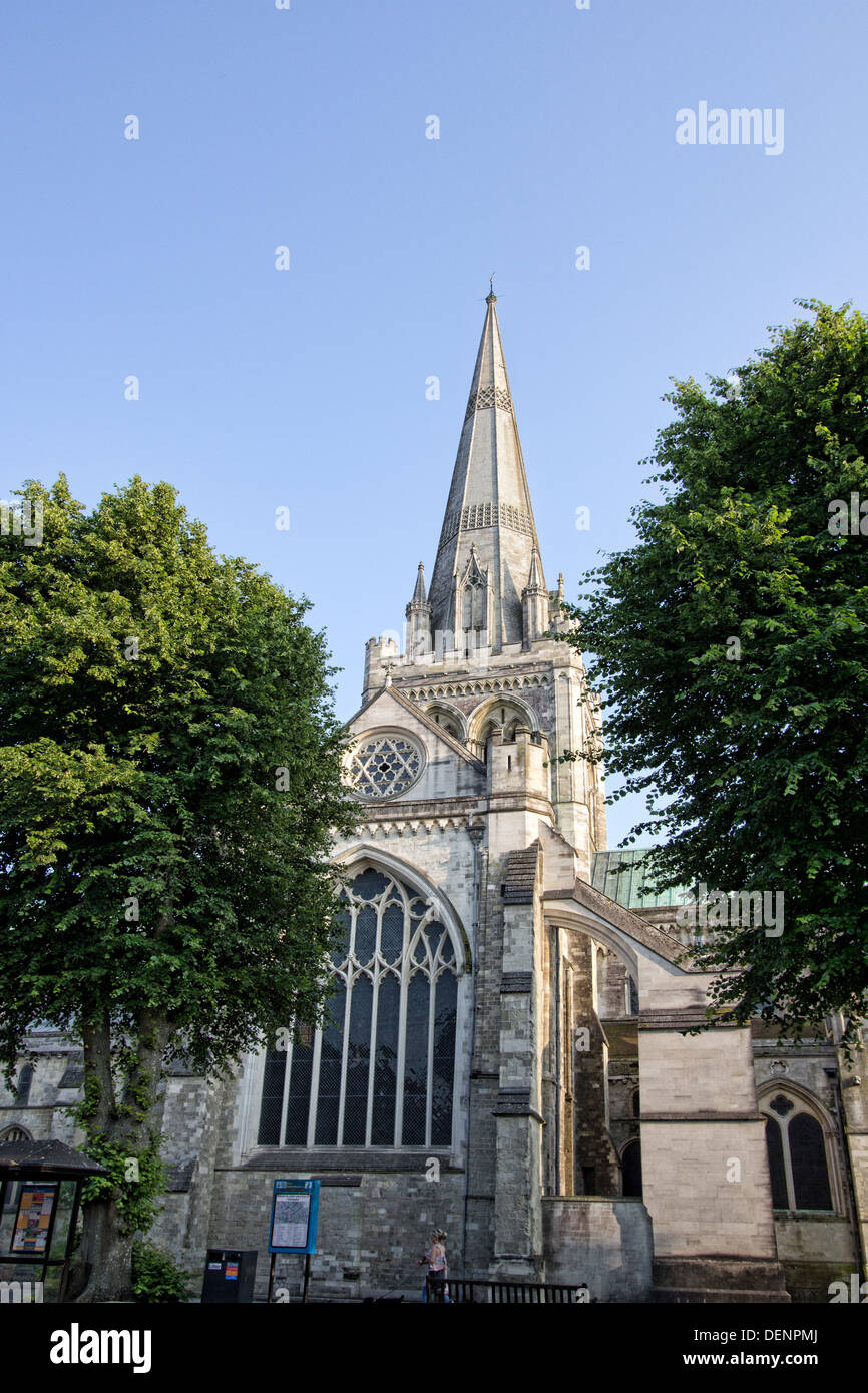 Faccia del nord/lato della Cattedrale di Chichester in West Sussex Regno Unito Foto Stock