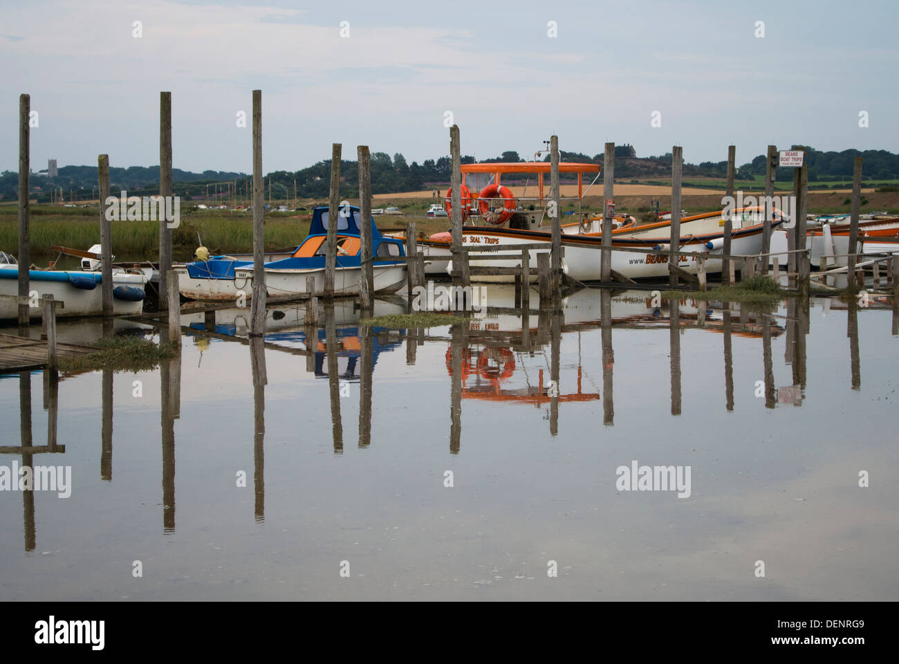 Vista del porto di Morston a marea alta. A nord di Norfolk, Foto Stock