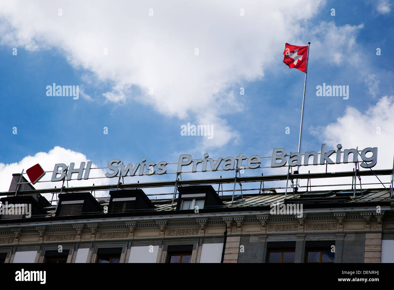 BHI Swiss Private Banking segno sulla società del building a Ginevra Foto Stock