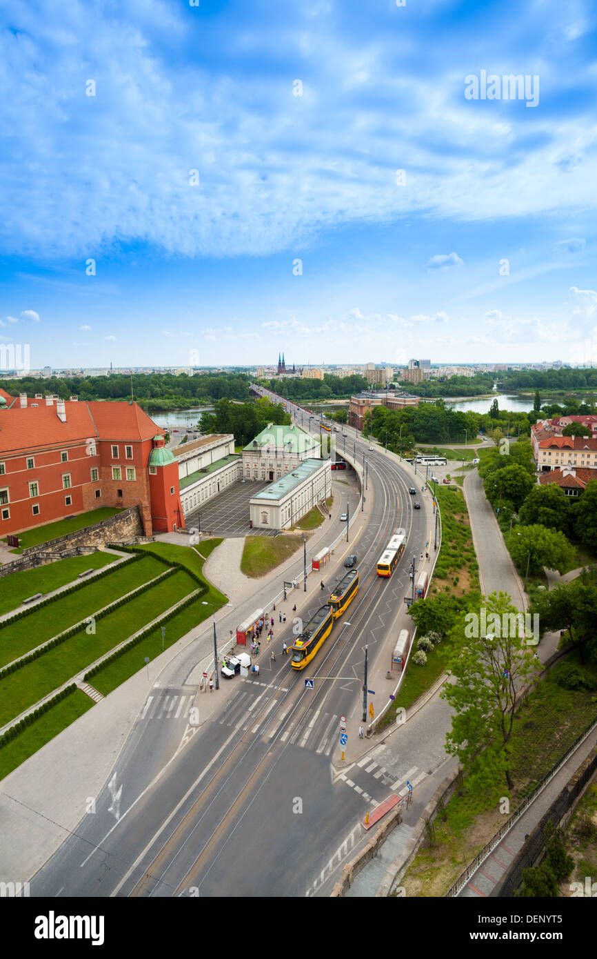 Ponte sul Wisla nel centro cittadino di Varsavia, capitale della Polonia Foto Stock