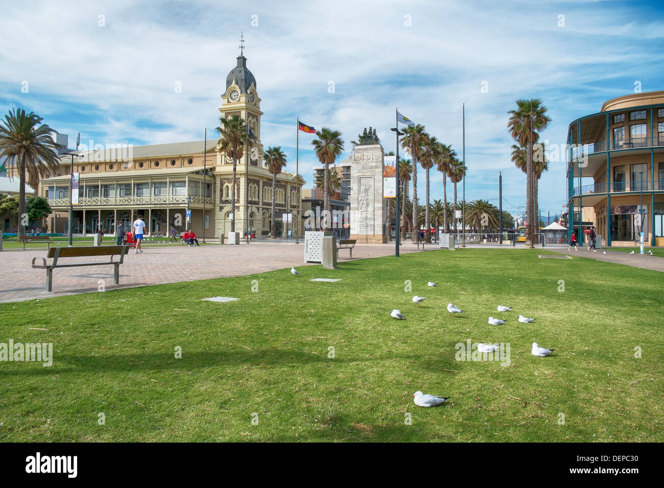 Glenelg, Australia del Sud le più famose località area di intrattenimento. Foto Stock