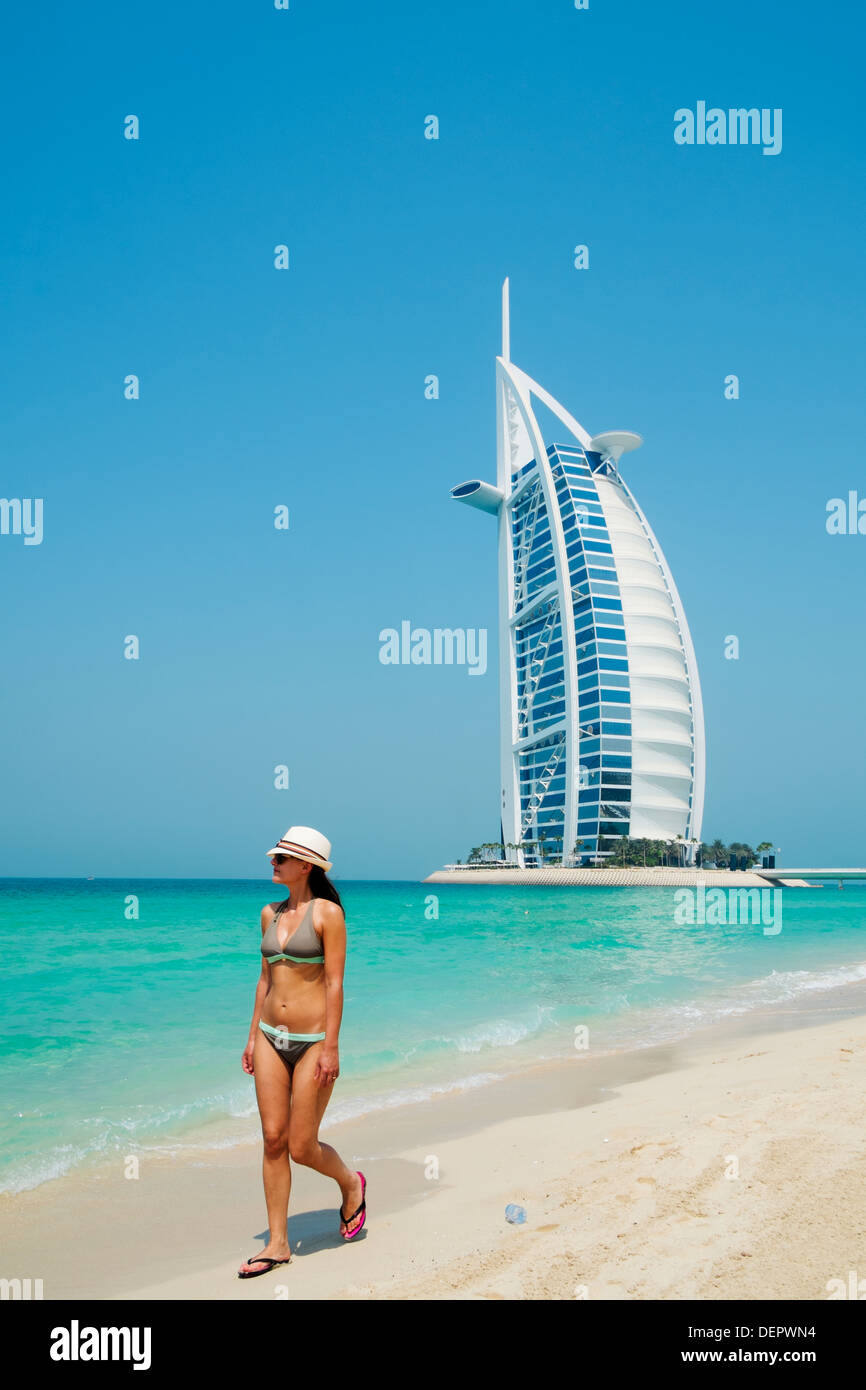 Burj Al Arab Hotel di lusso in Dubai Emirati Arabi Uniti Foto Stock