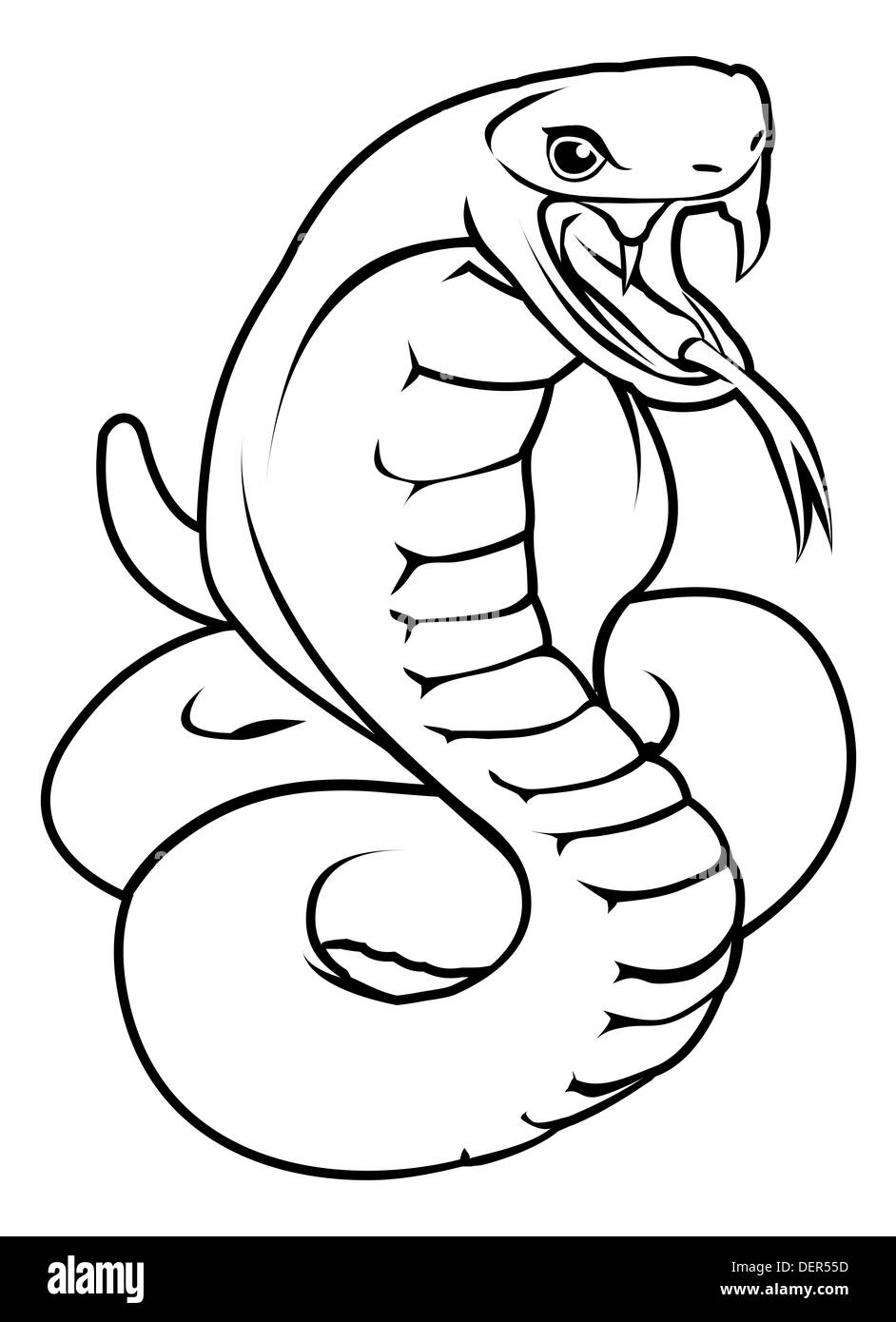 Una illustrazione di un serpente stilizzato o cobra forse un serpente tattoo Foto Stock