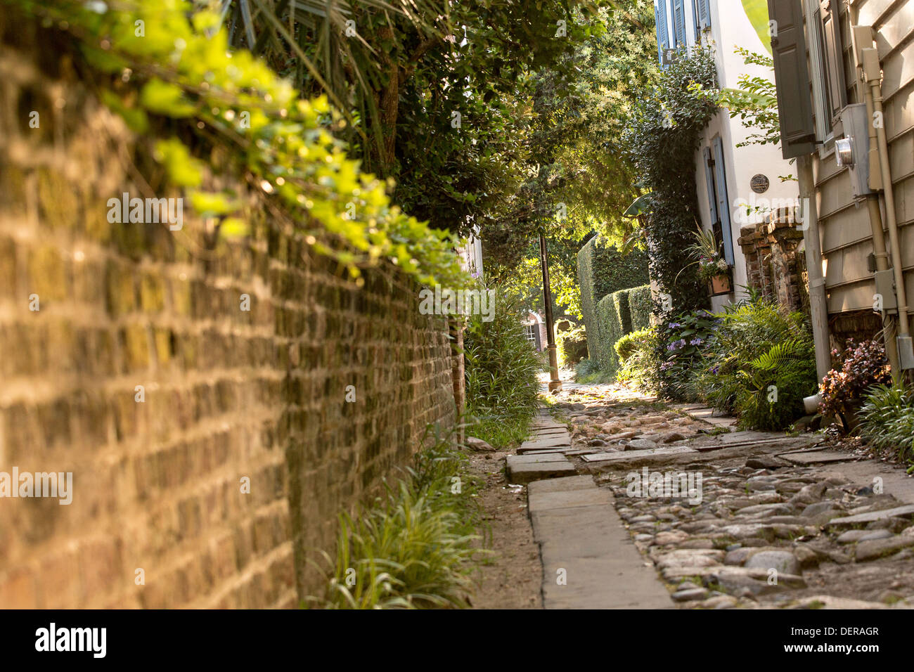 Storico Vicolo Stolls off Church Street a Charleston, Sc. Foto Stock