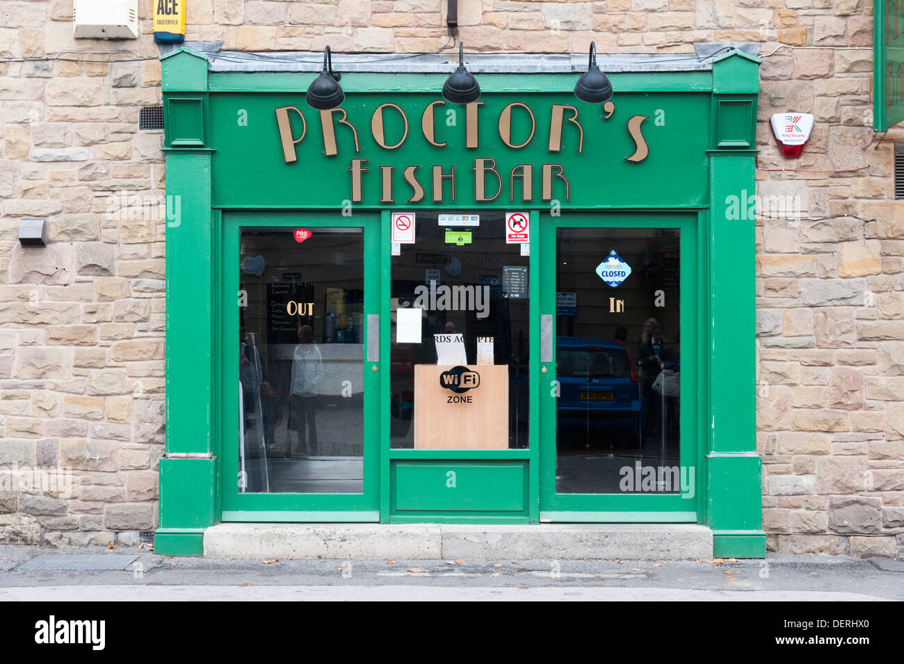 Proctor's Fish e Chip Shop Bakewell DERBYSHIRE REGNO UNITO Foto Stock