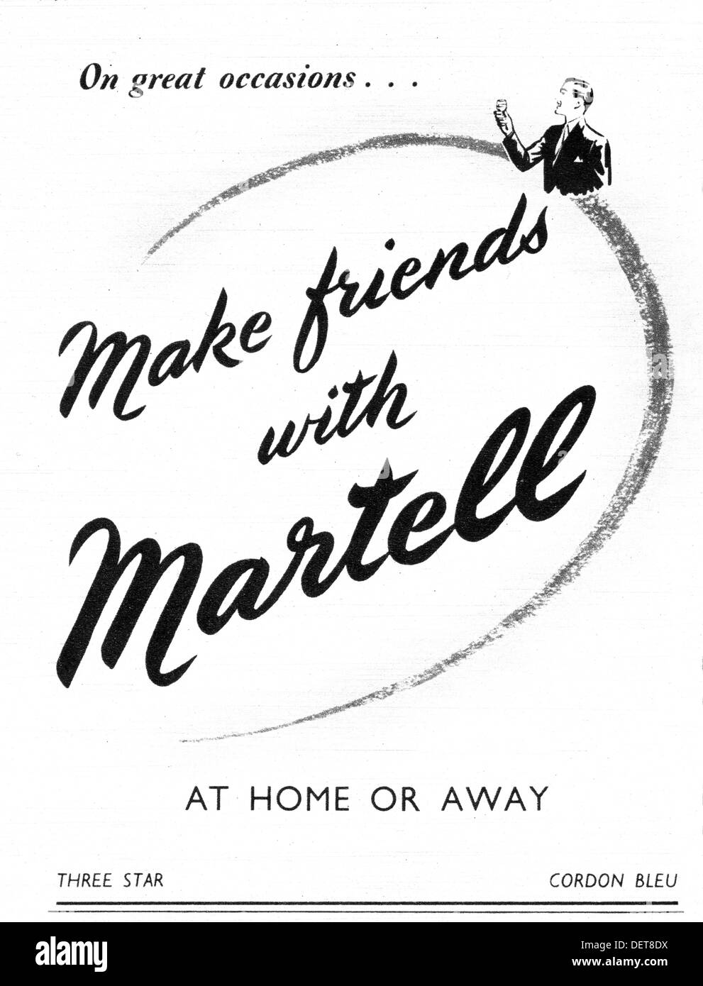 1953 annuncio del Regno Unito per il Cognac Martell brandy Foto Stock