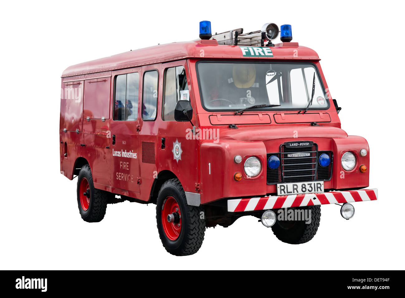 Una storica Britannica 109 Land Rover comando marcia avanti motore fire coach costruito da Carmichael Foto Stock