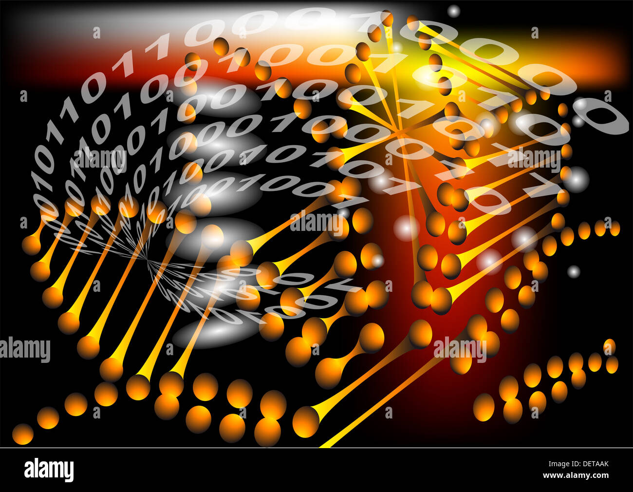 Abstract sfondo con codice binario. Foto Stock