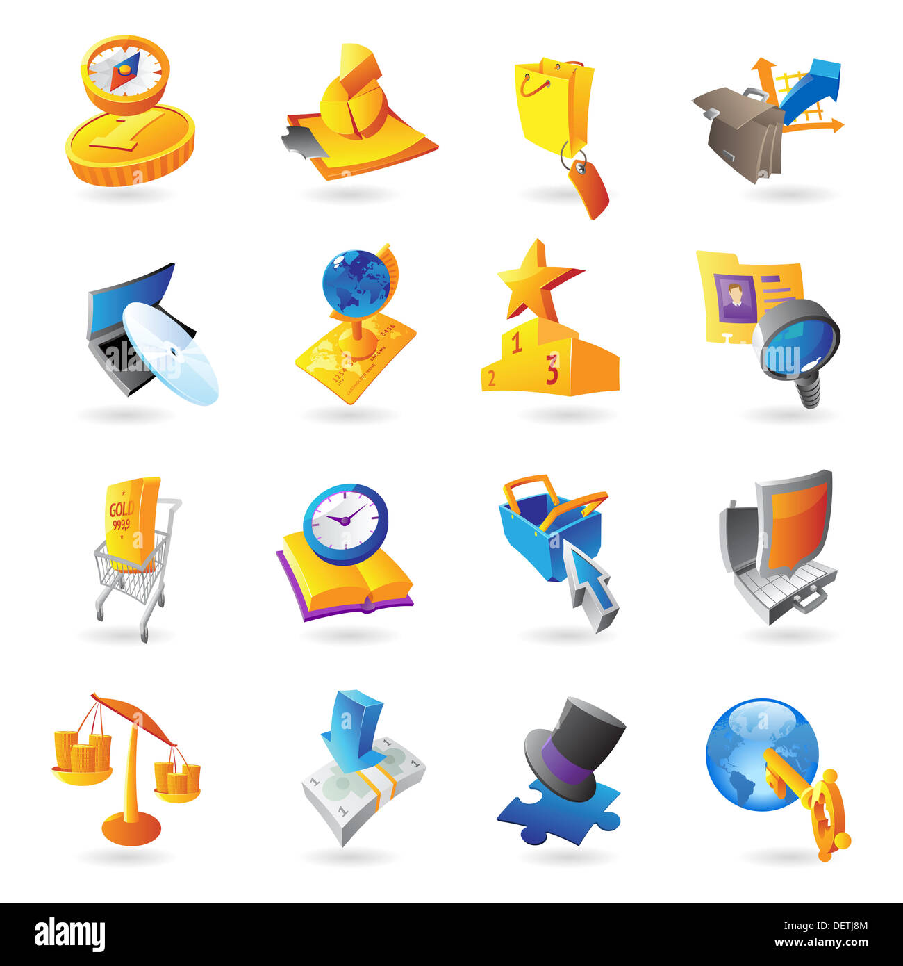 Icone per affari e finanza. Foto Stock