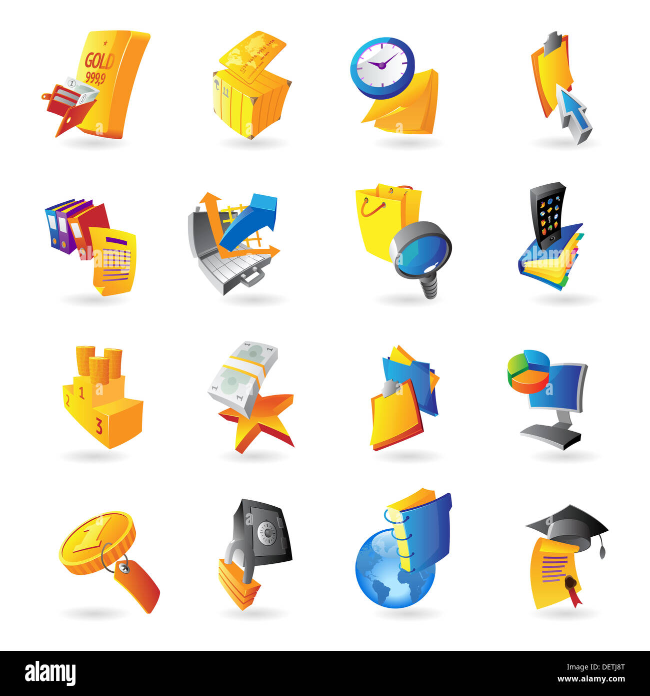 Icone per affari e finanza. Foto Stock