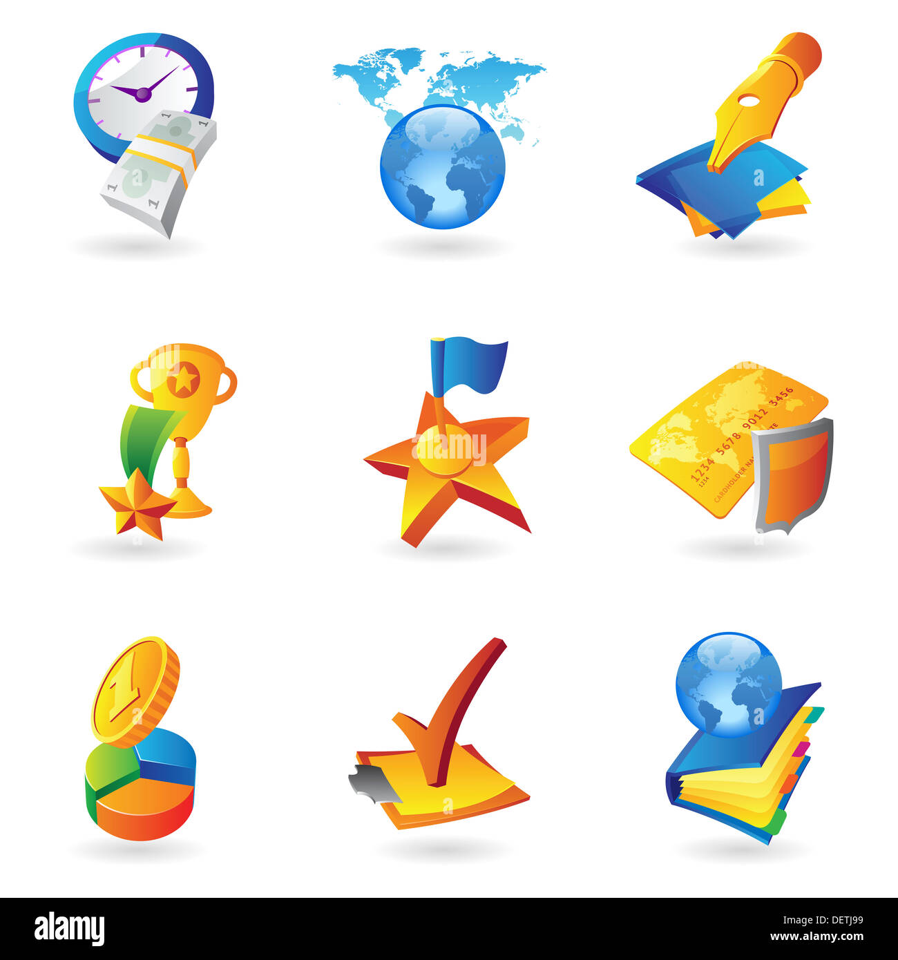 Icone per affari e finanza. Foto Stock