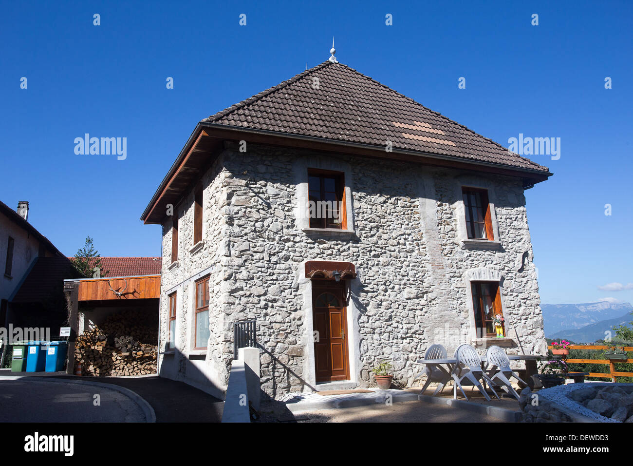 Revel villaggio alpino vicino a Grenoble Rodano Alpi Alpes Francia Foto Stock