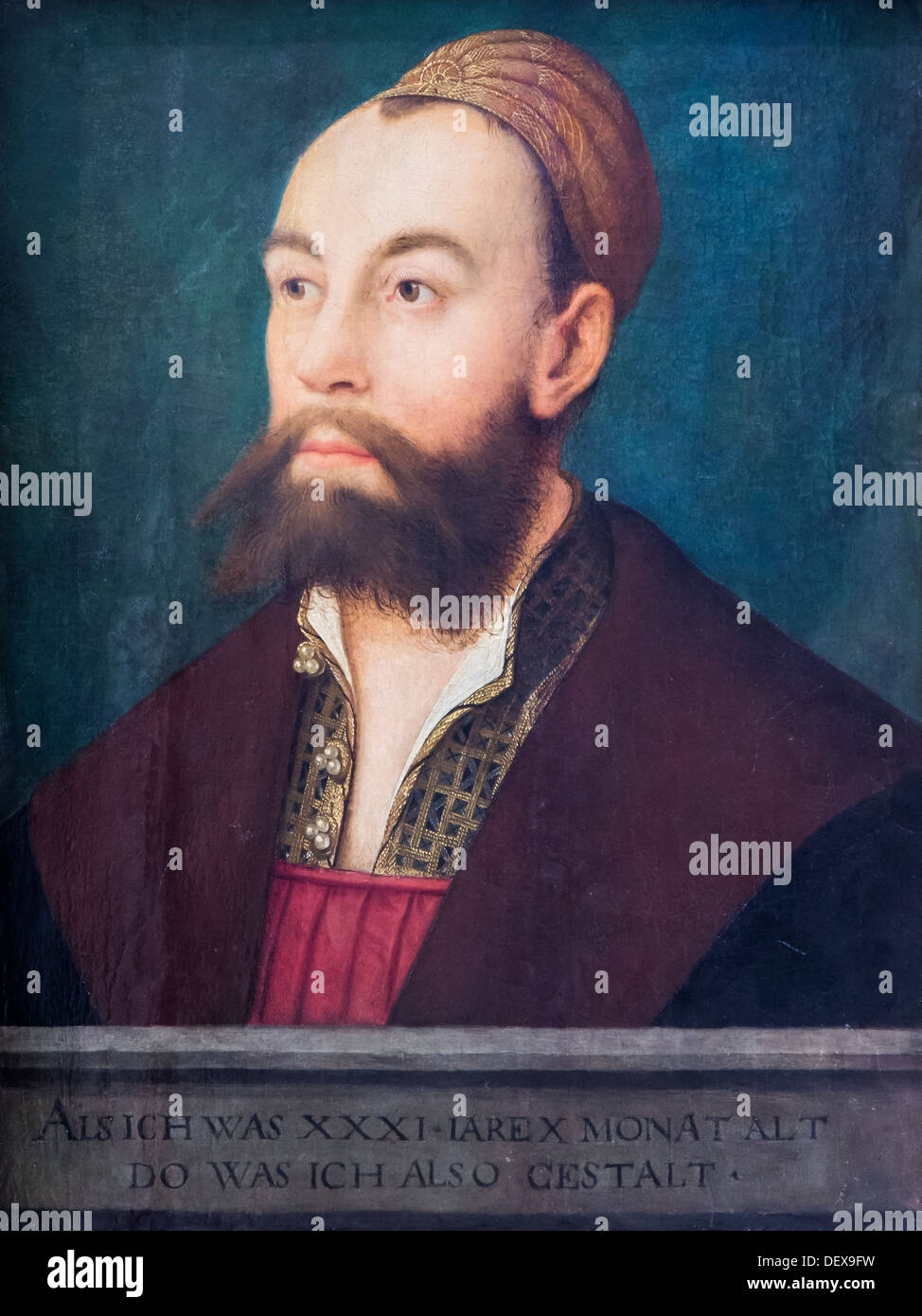 Xvi secolo - Ritratto del banchiere Anton Fugger, intorno al 1526 - Hans Maler zu Schwaz olio su tela Foto Stock