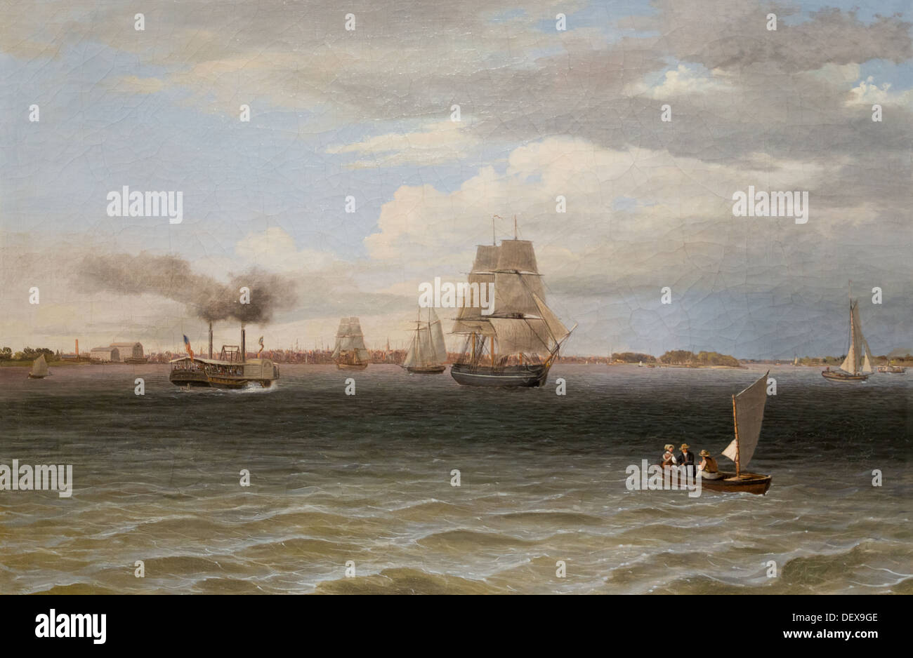 Xix secolo - Porto di Philadelphia, 1835-50 - Thomas Birch Philippe Sauvan-Magnet / Museo attivo olio su tela Foto Stock