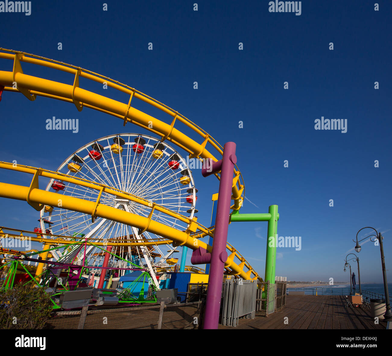 Santa Moica pier ruota panoramica Ferris in California USA Foto Stock