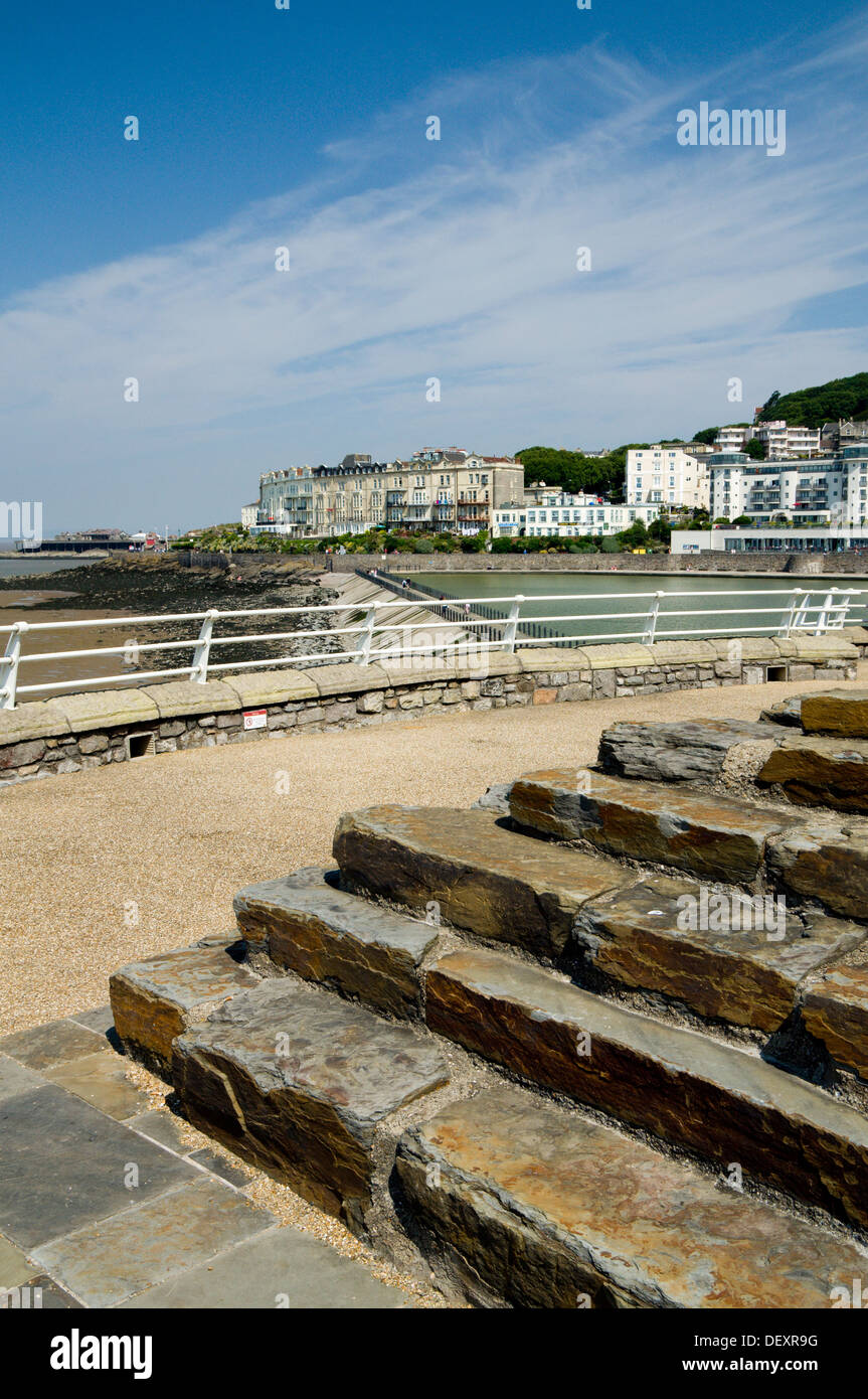 Lago marino, Weston-Super-Mare, Somerset, Inghilterra. Foto Stock