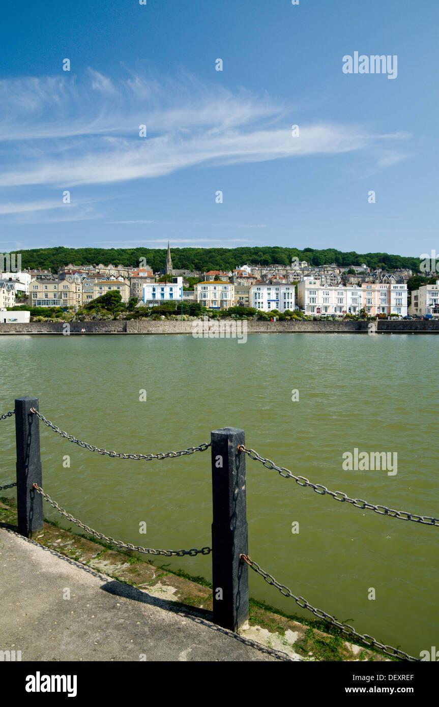 Lago marino, Weston-Super-Mare, Somerset, Inghilterra. Foto Stock