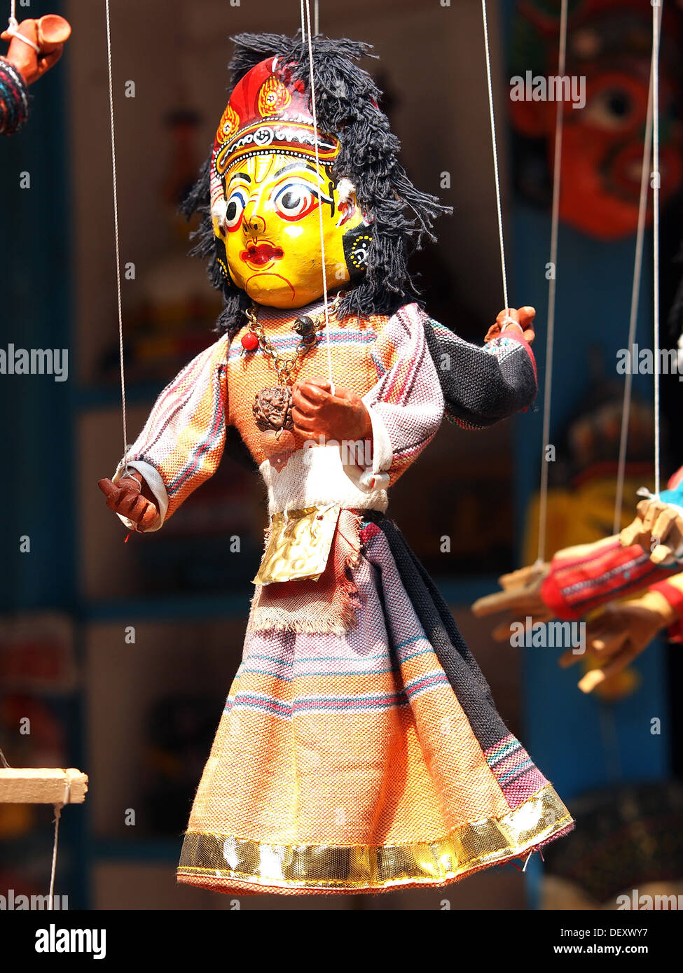 Puppet sul mercato aperto in Nepal Foto Stock