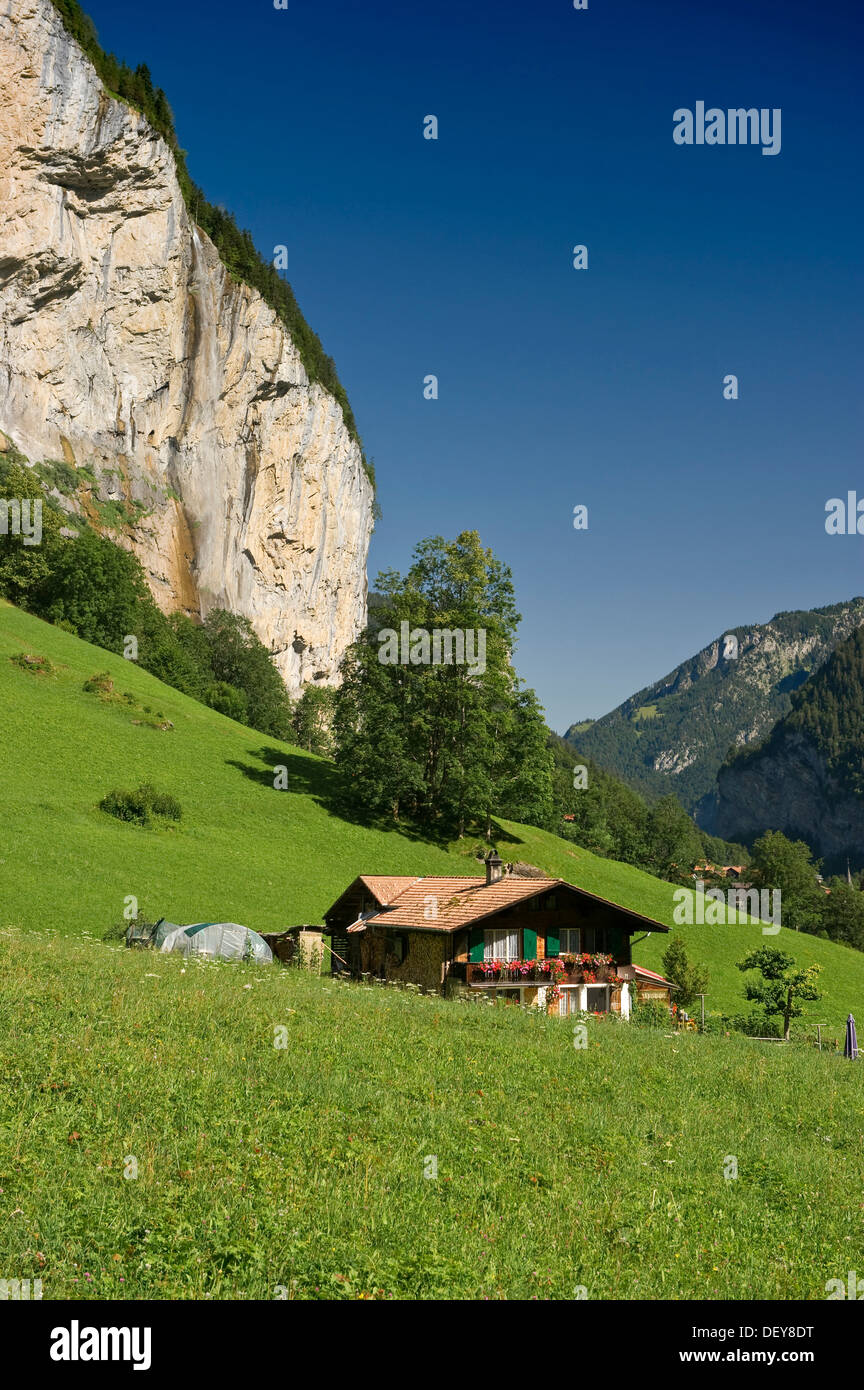 Valle di Lauterbrunnen, Lauterbrunnen, Oberland bernese, il Cantone di Berna, Svizzera, Europa Foto Stock