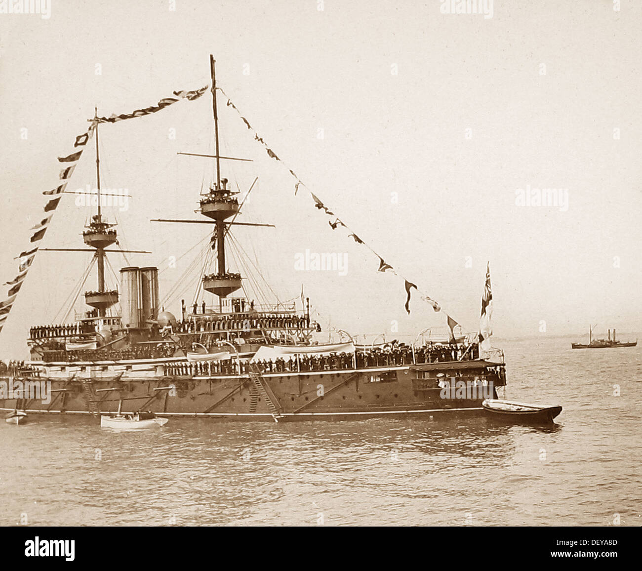 Naval Review Queen Victoria Diamante del Giubileo nel 1897 a Spithead - Il Thunderer Foto Stock
