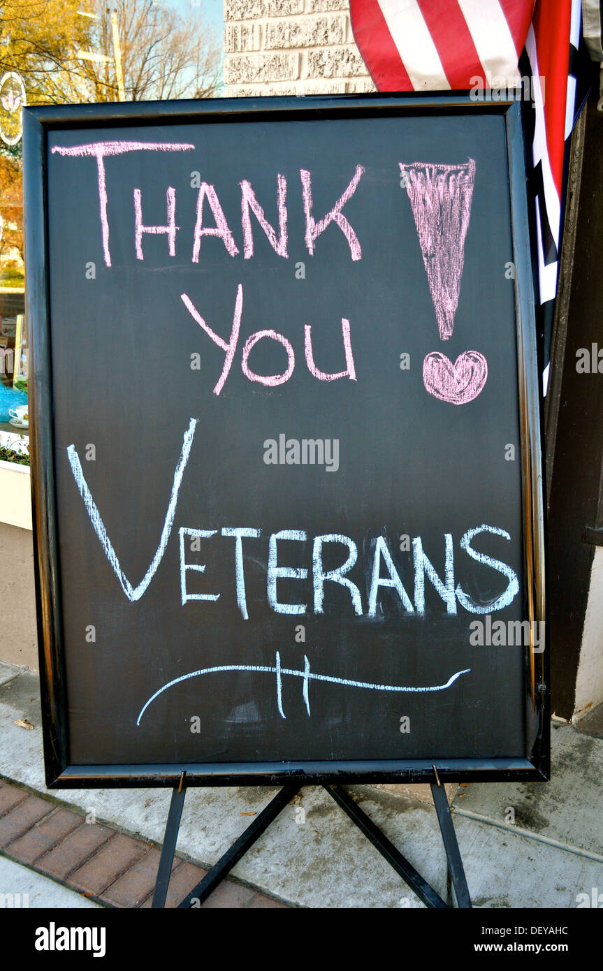 Ringrazio i veterani segno Foto Stock
