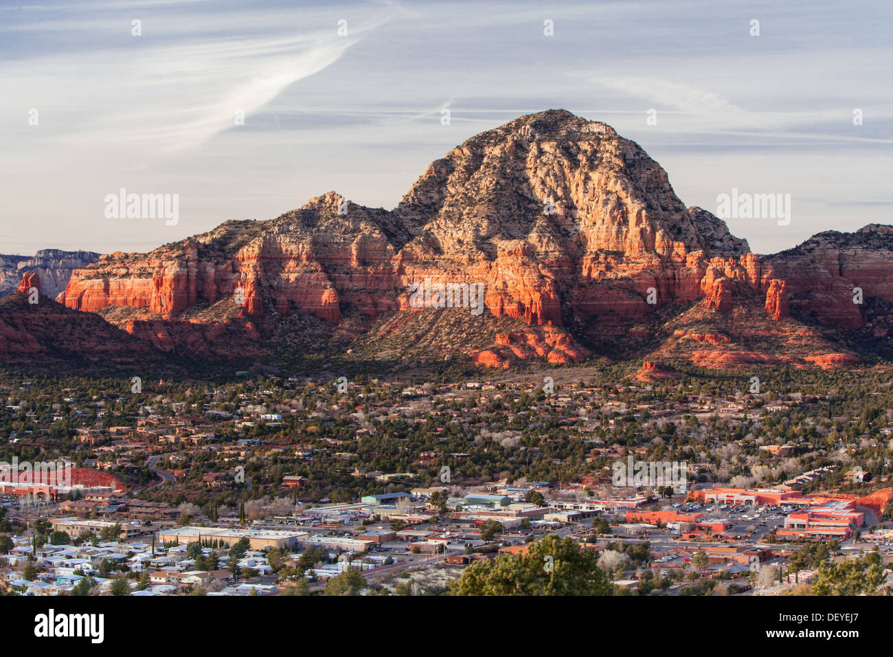 Vista dall'Aeroporto Mesa in Sedona al tramonto in Arizona, Stati Uniti d'America Foto Stock