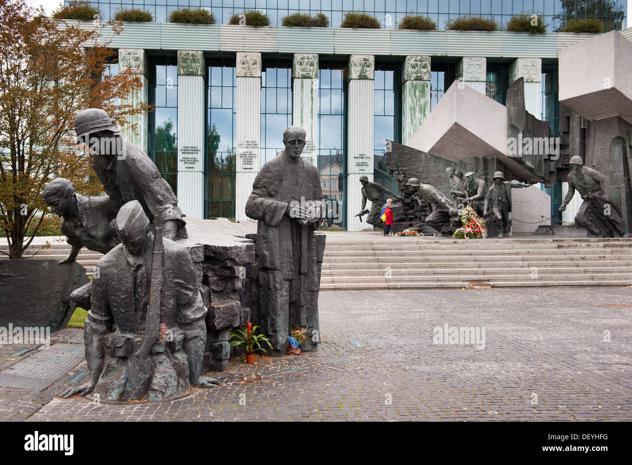 Statua di ribelli alla insurrezione di Varsavia 1944 Monumento Foto Stock