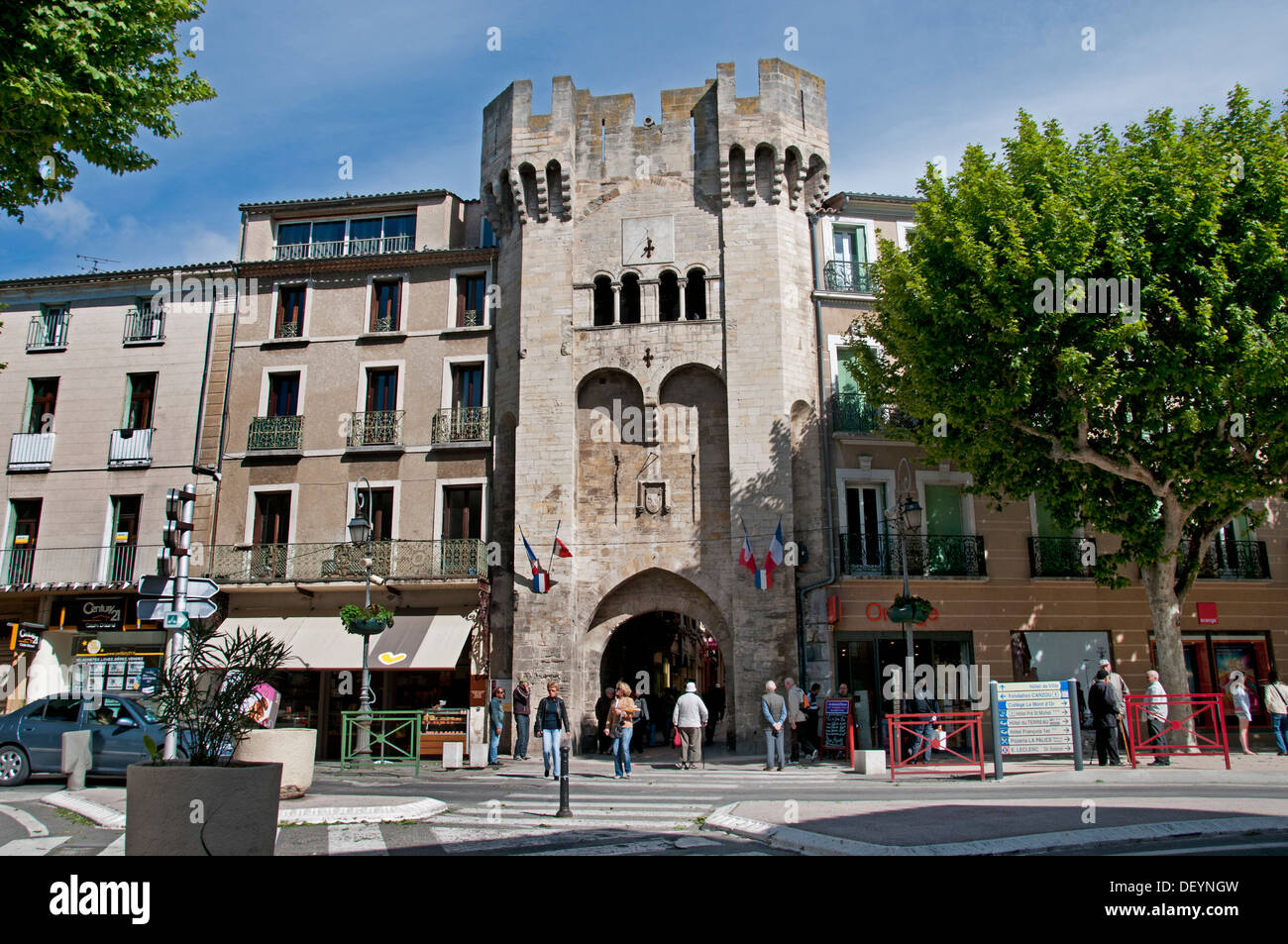 City Gate parete Manosque Alpes de Haute Provence Francia - Francese Foto Stock