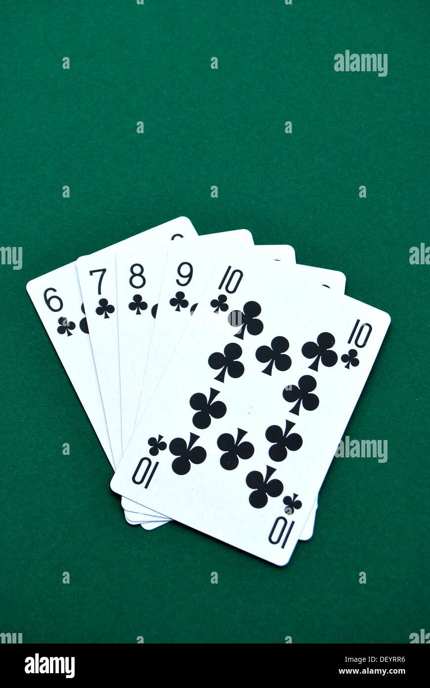 Straight Flush, giocando a carte, poker Foto Stock