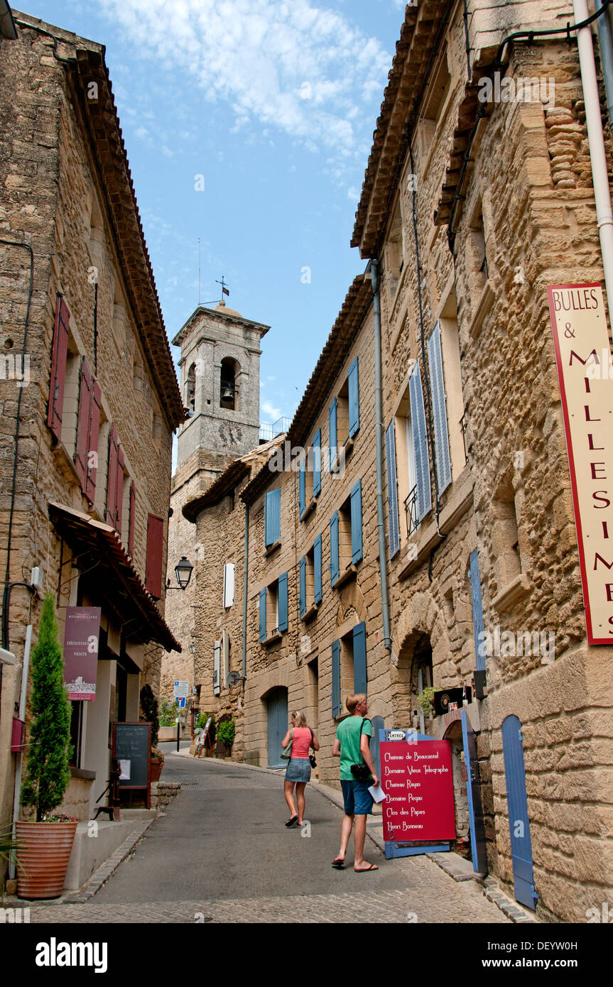 Chateauneuf du Pape è un COA Rodano meridionale regione vinicola Francese Francia Foto Stock