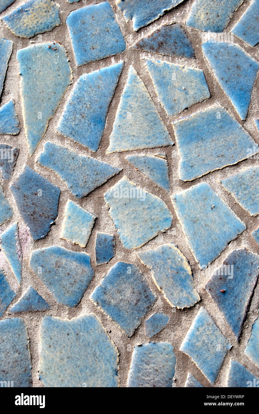 Mosaico blu da piastrelle rotte Foto Stock