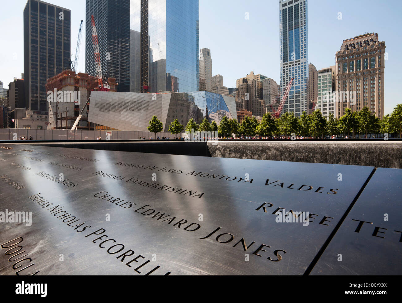 9-11 Memorial, Sud piscina, World Trade Center, del Centro Cittadino di Manhattan, a New York City, Stati Uniti d'America Foto Stock