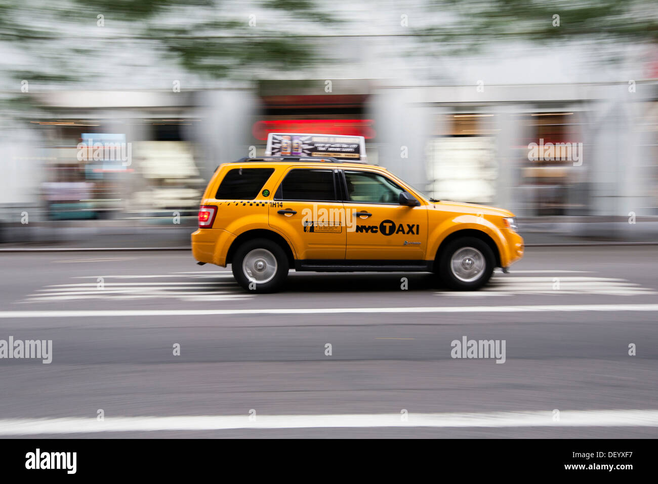 Yellow Cab, taxi, Manhattan, New York City, Stati Uniti d'America Foto Stock