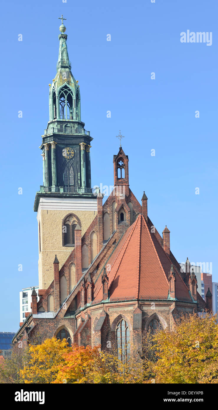 St. Chiesa di Maria, Alexanderplatz Berlino Foto Stock
