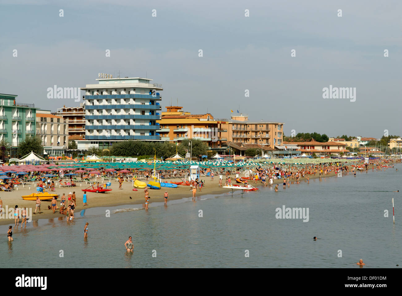Bellaria-Igea Marina sul Mare Adriatico, costa adriatica, vicino Rimini, Emilia Romagna, Italia, Europa Foto Stock