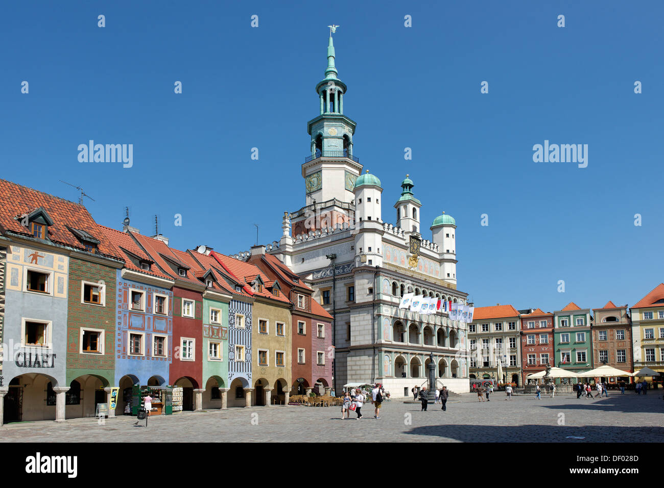 Hall, la Piazza della Città Vecchia, Stary Rynek, Poznán, Polonia, Europa Foto Stock